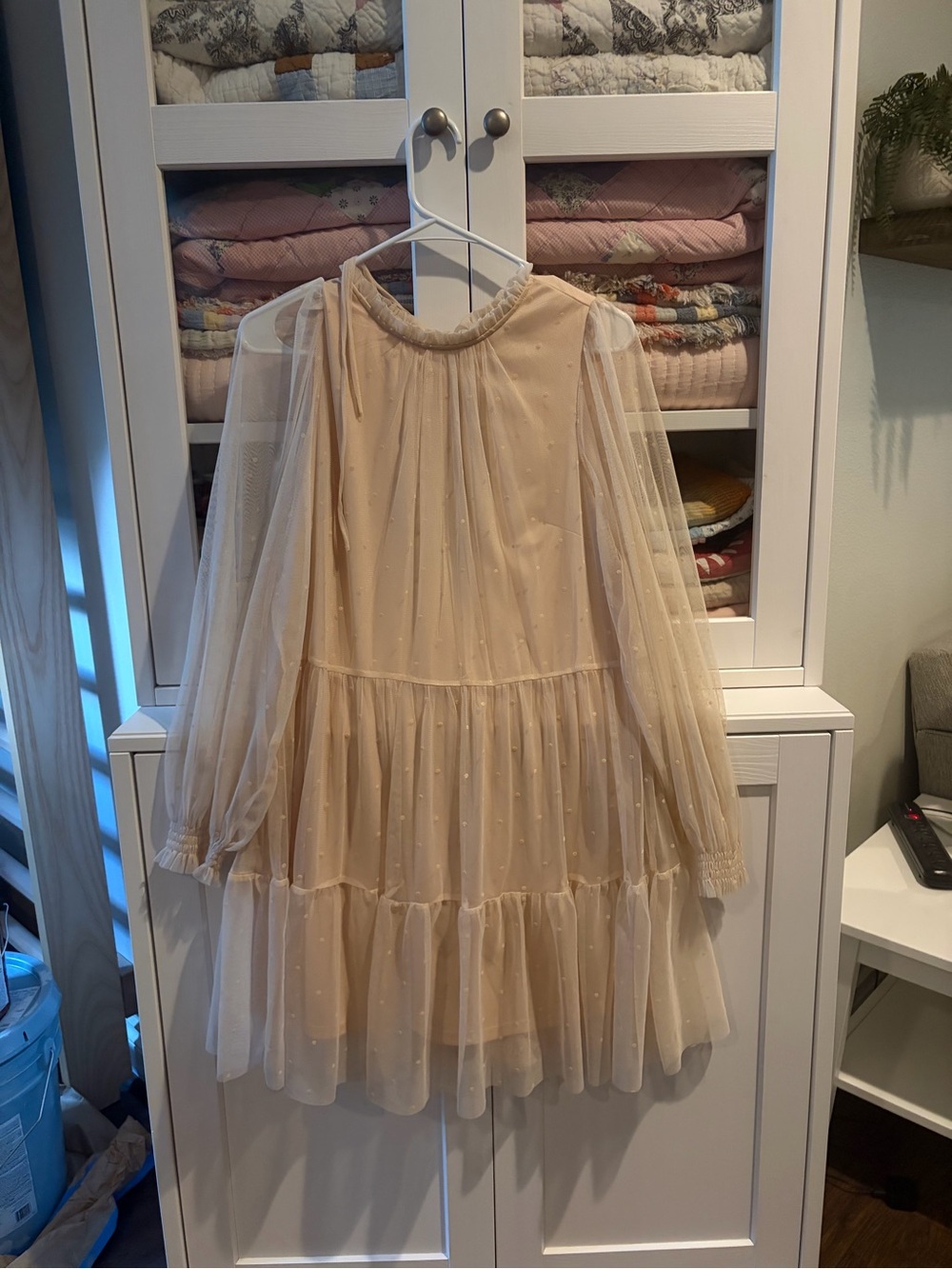 H&M Cream Dot Tulle Party Dress for Girls